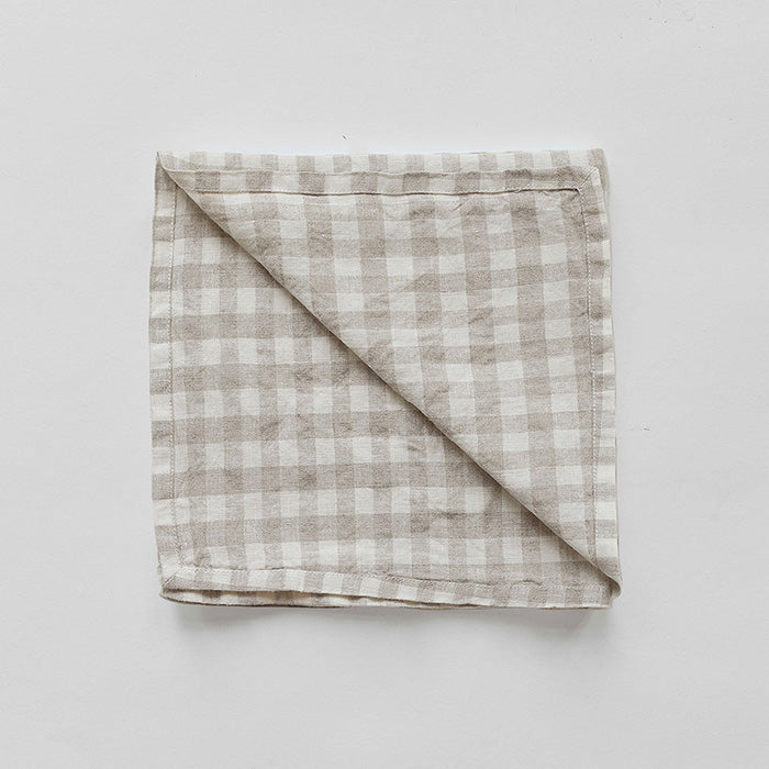 Stofserviet i hør | Gingham natural