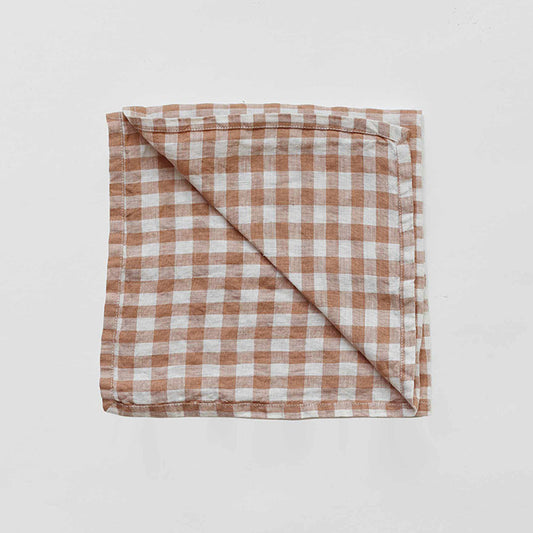Stofserviet i hør | Gingham biscuit