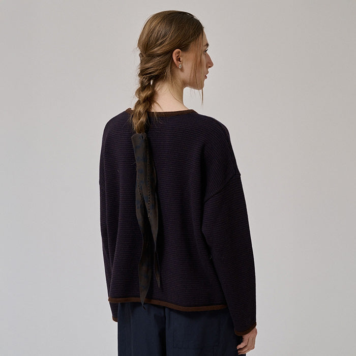 Aya Jumper | Dark Navy Stripe