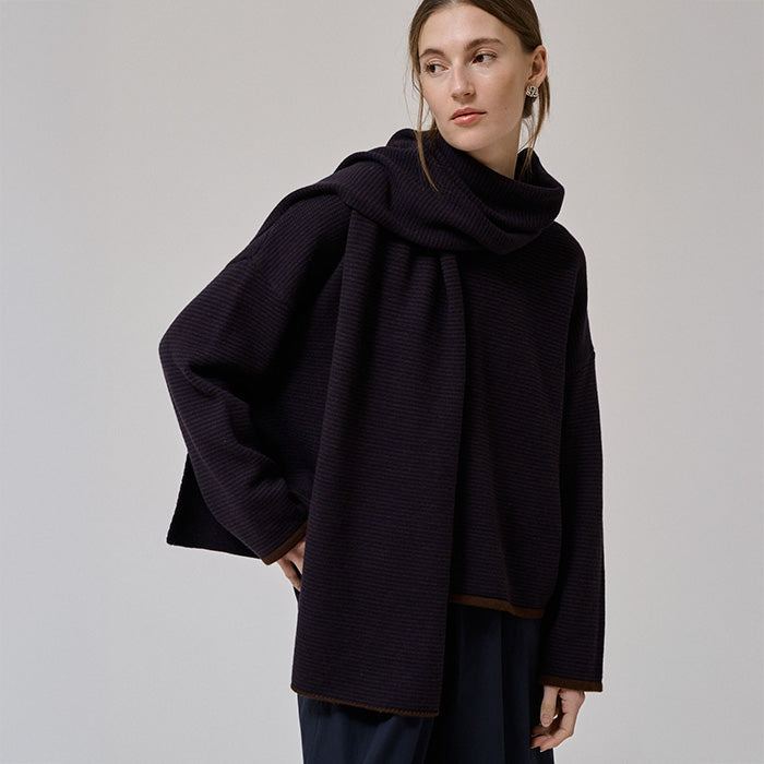 Aya scarf | Dark Navy Stripe