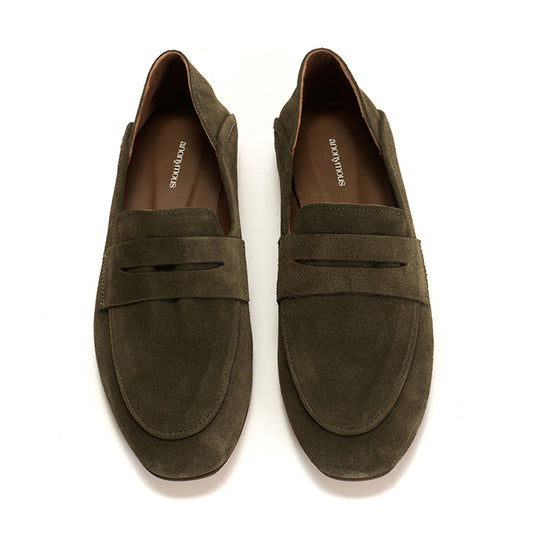 Lindsay Suede Loafers | Moss Green
