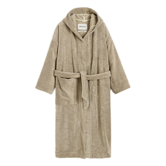 Hooded Bathrobe Terry | Dried Linen