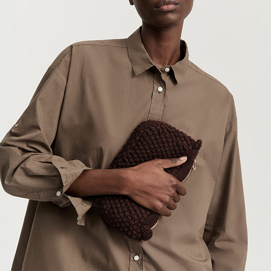 Helen Classic Clutch | Dark Brown