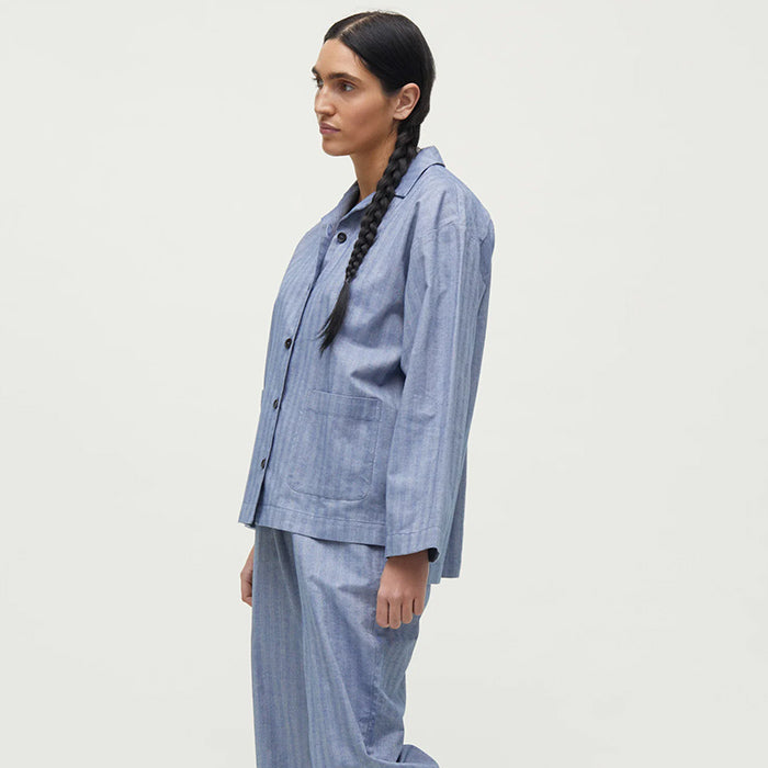 Pyjamas Shirt Herringbone | Mix Dust Blue