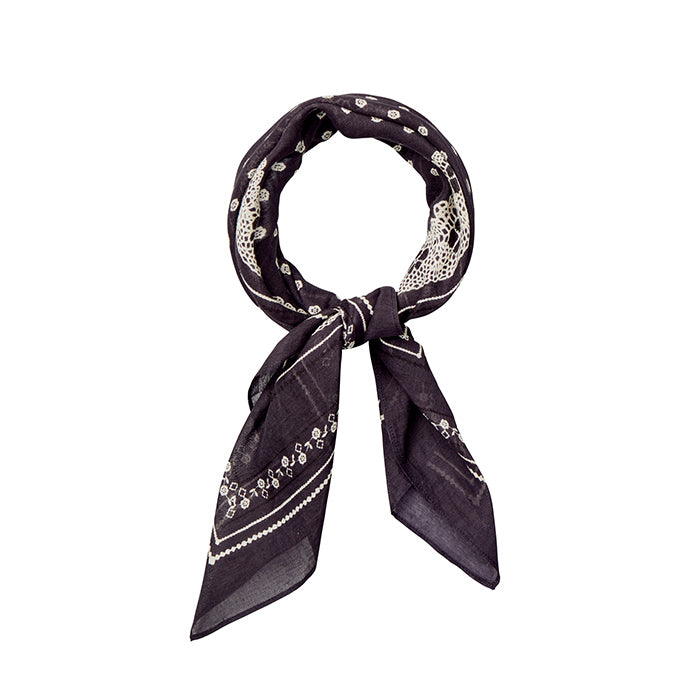 Mønstret tørklæde | Sort