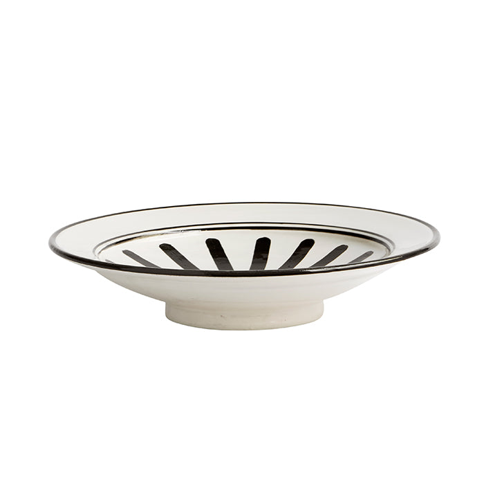 Lille stribet keramikfad | Sort