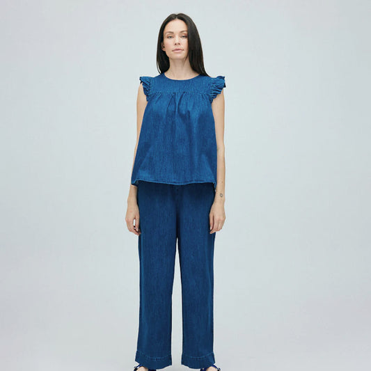 Lang Copenhagen denimbuks | Medium Blue