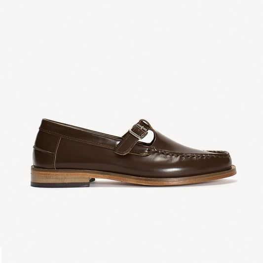 Moccasin T-bar Loafers | Brown