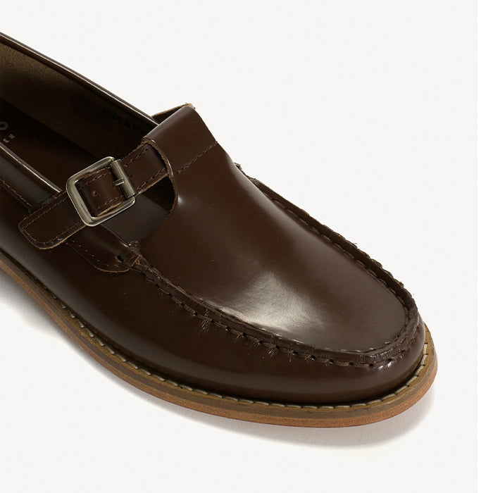 Moccasin T-bar Loafers | Brown