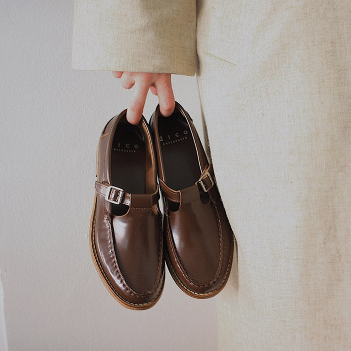 Moccasin T-bar Loafers | Brown