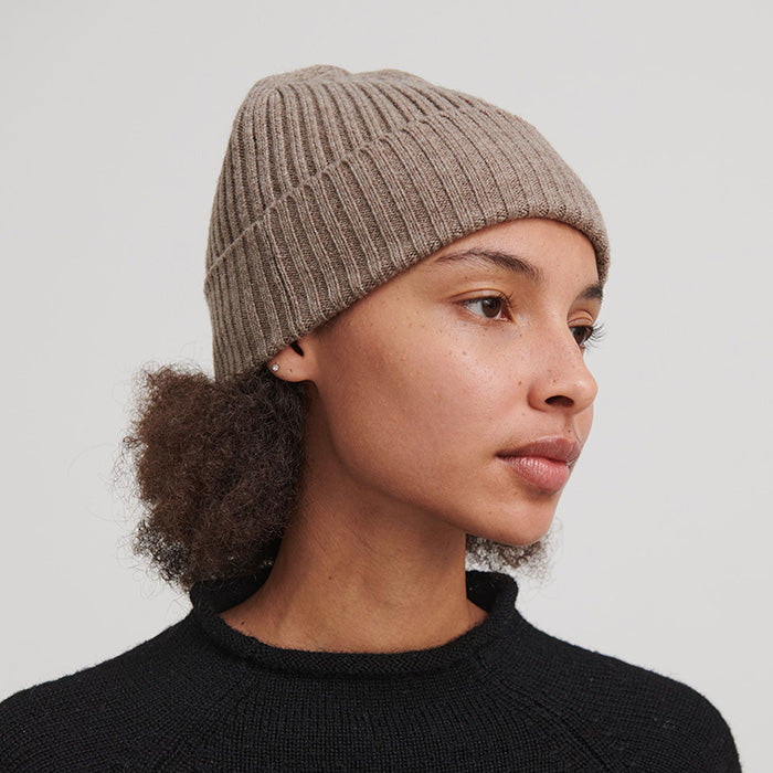 Merino beanie | Gråbrun
