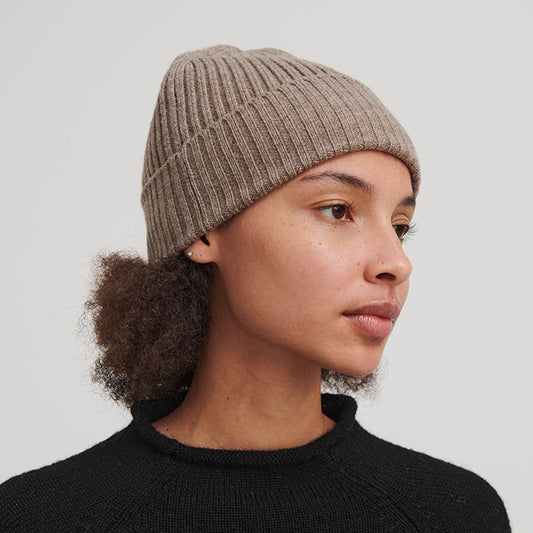 Merino beanie | Gråbrun