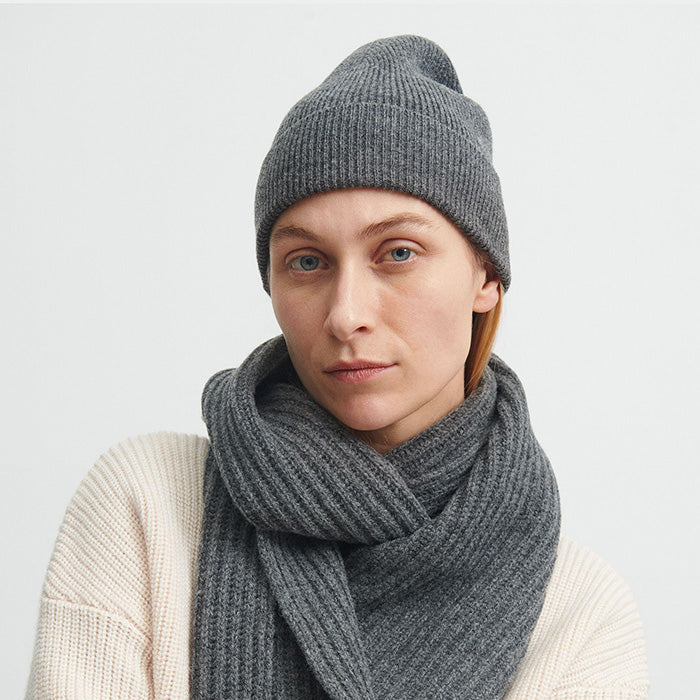 Lambswool beanie | Charcoal