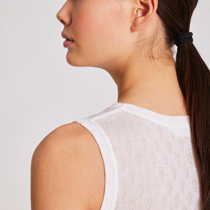 Alberte silketop | Hvid