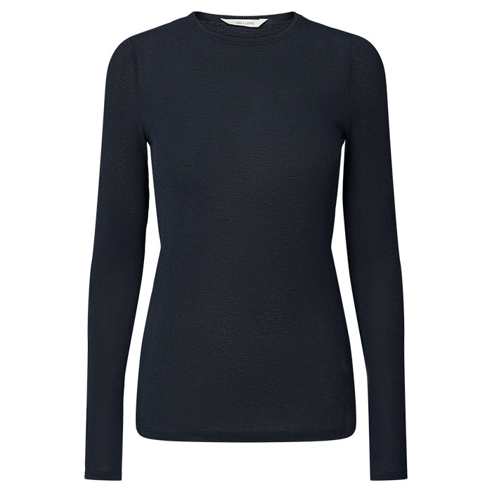 Thyra Wool Top | Midnight Blue