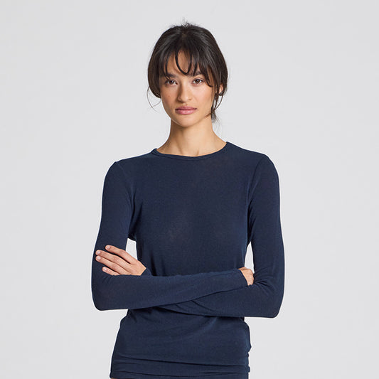 Thyra Wool Top | Midnight Blue