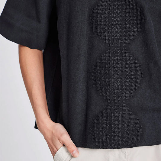 Signe Twill bluse | Sort