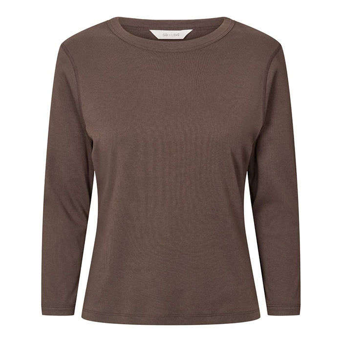 Sascha 3/4 Sleeve Cotton Top | Mulch