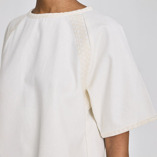 Angie Twill bluse | Offwhite