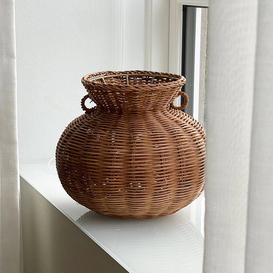 Flettet rund vase | Rattan