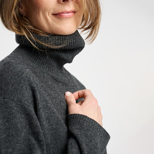 Clara Merino strikkjole | Charcoal Melange