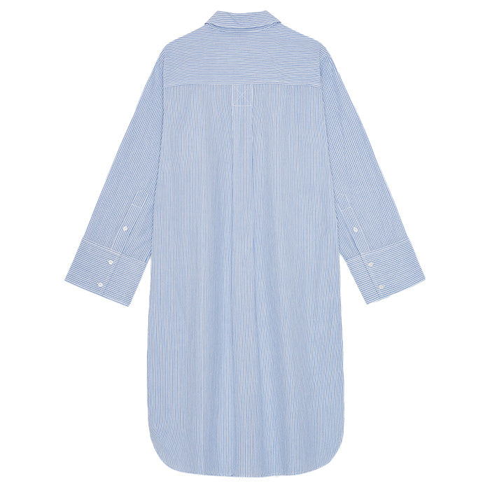Athena stribet skjortekjole | Heaven Blue