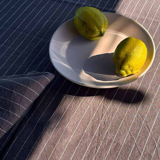 Stribet dug 140x250 | Mørkebrun