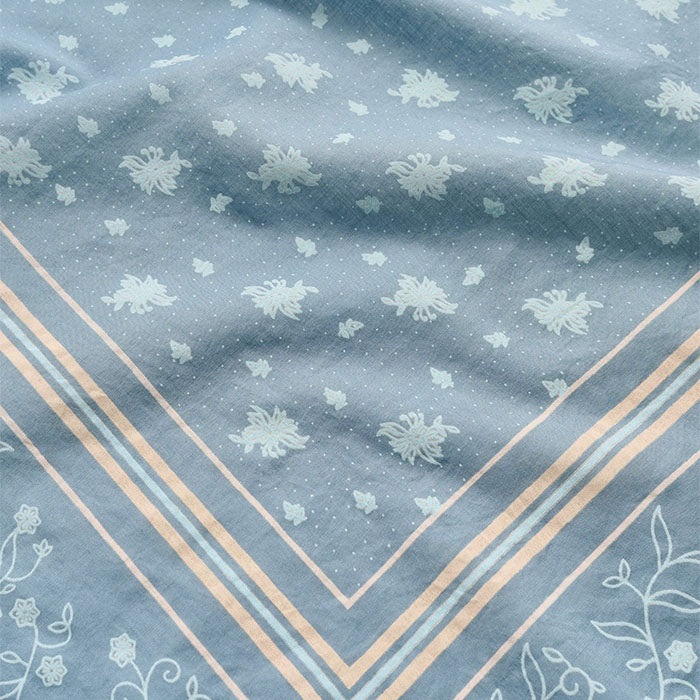 Classic scarf 90x90 | Stormblue/beige