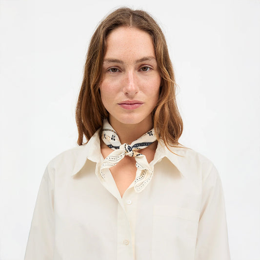 Floral scarf 55x55 | Ivory