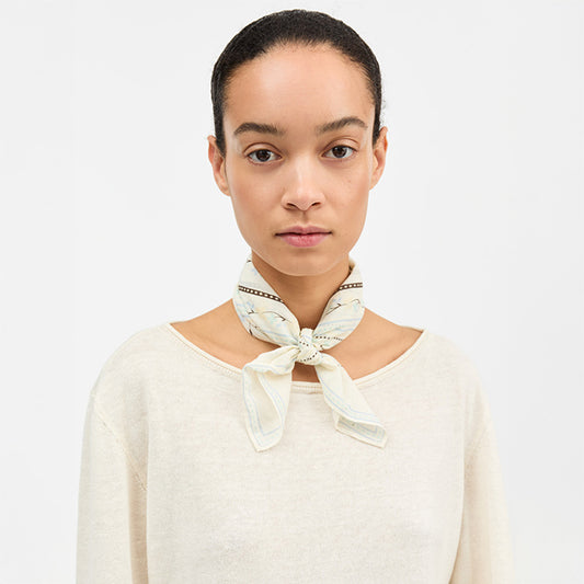 Floral scarf 55x55 | Off white