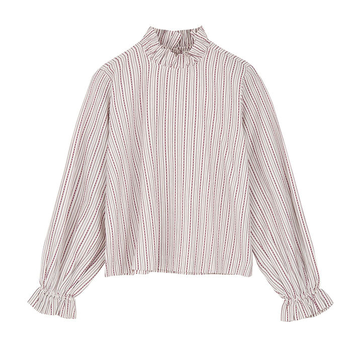 Cornflower skjorte | Raspberry stripe