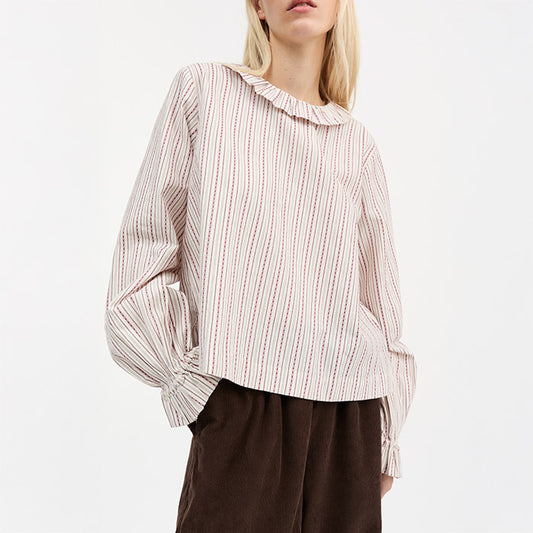 Cornflower skjorte | Raspberry stripe