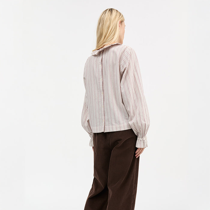 Cornflower skjorte | Raspberry stripe