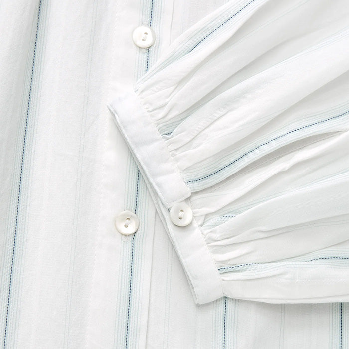 Cilla skjorte | White/Navy Stripe