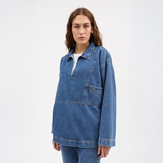 Norma Blouse | Slouchy Blue