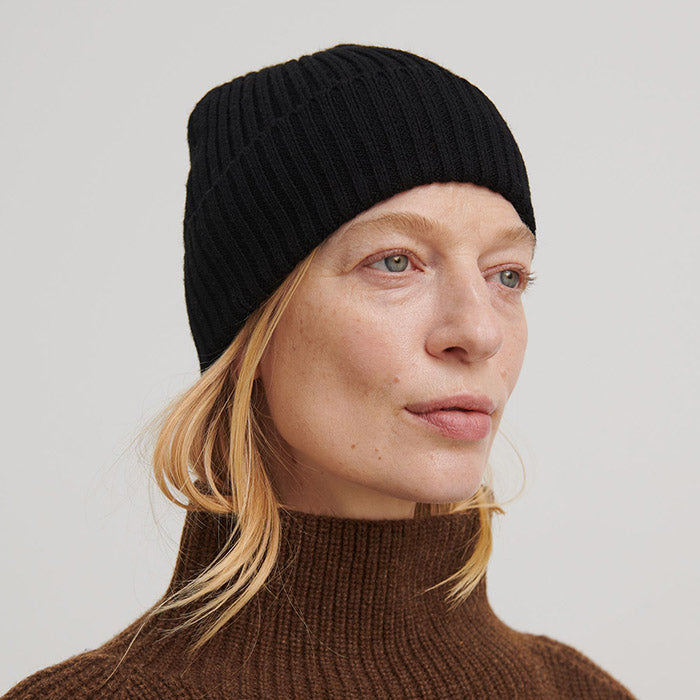 Merino beanie | Sort