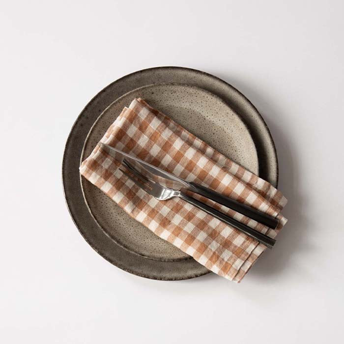 Stofserviet i hør | Gingham biscuit