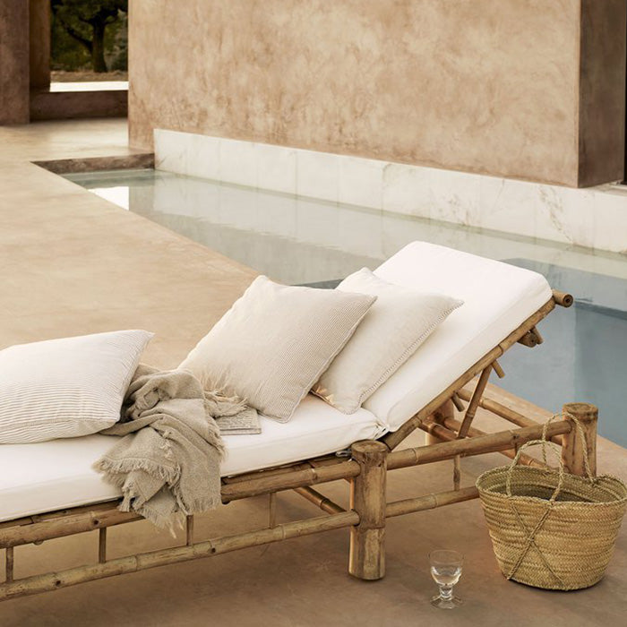 Smalstribet pudebetræk 50x50 | Khaki