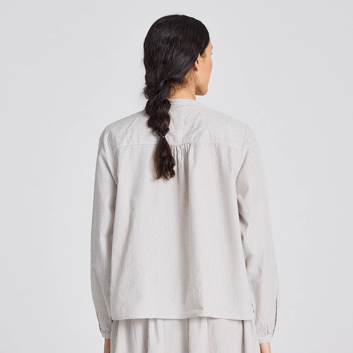 Vilda smalstribet skjorte | Mulch/White