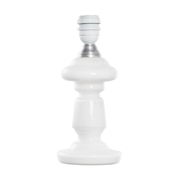 Mellem lampefod i glas | Hvid