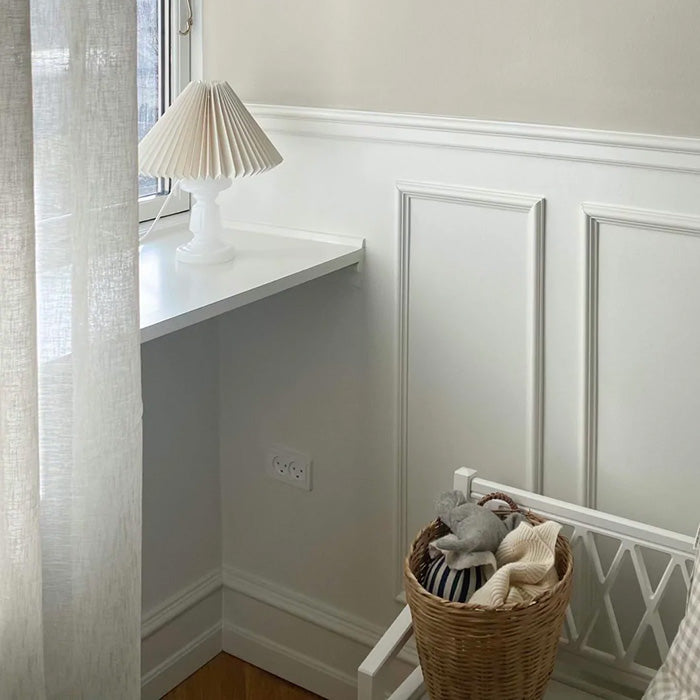 Lille lampefod i glas | Hvid