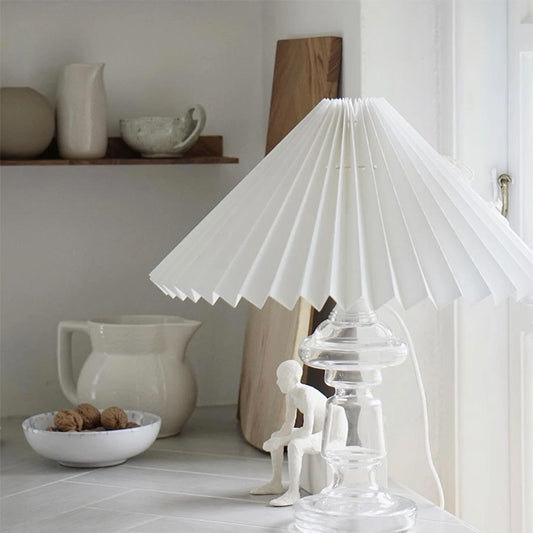 Plisseret lampeskærm | Hvid