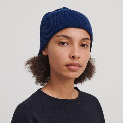 Lambswool beanie, Royal Blue