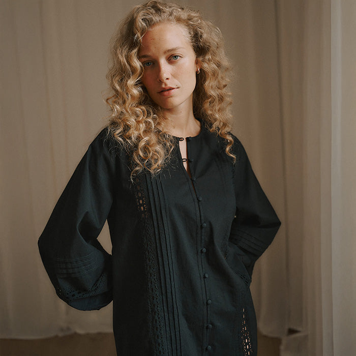 Lily Shirt Dress | Sort