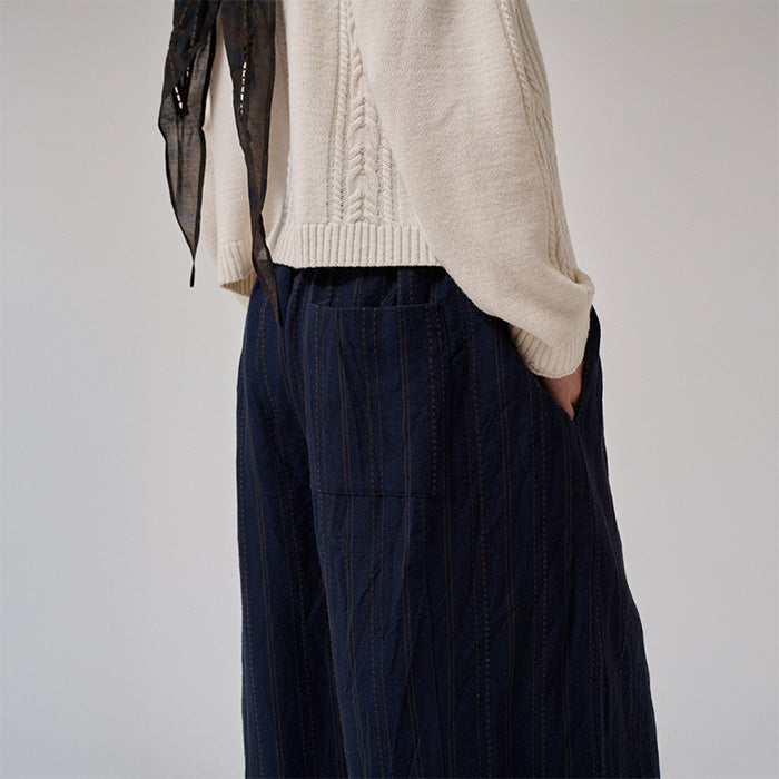 Creek Balloon pant | Dark Navy Stripe