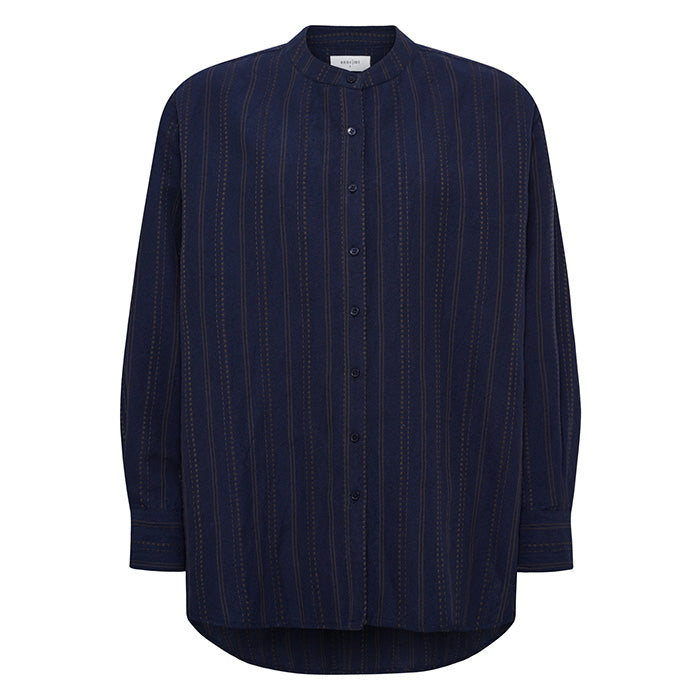 Creek oversized skjorte | Dark Navy Stripe