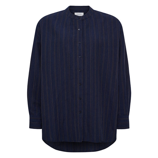 Creek oversized skjorte | Dark Navy Stripe