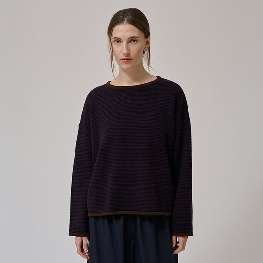Aya Jumper | Dark Navy Stripe