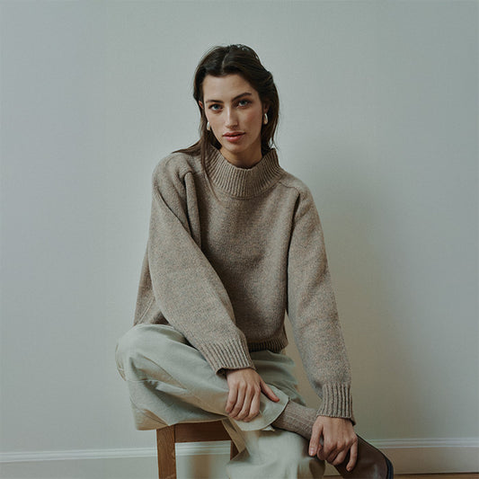 Silje Pullover | Beige Melange