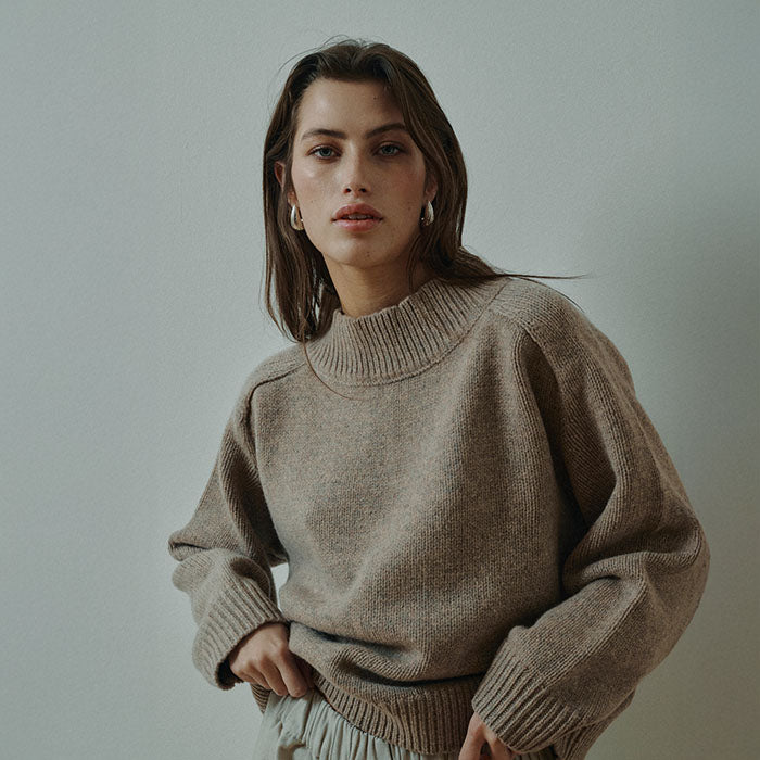 Silje Pullover | Beige Melange